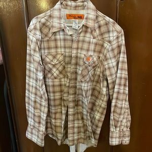 EUC Men’s Wrangler 20X FR Pearl snap dress shirt